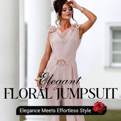 ✨Women's Floral-Embellished Sleeveless Jumpsuit