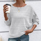 ⏰Women's Soft Solid Batwing Sleeve Pullover Long Sleeve Top