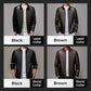 💥Fliwos® Men's Tough Vibe Leather Jacket – Slim Fit Design, Retro Hardware for Biker & Casual Looks