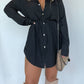 🔥Women's Solid Color Long Sleeve Shirt Dress