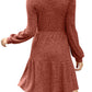 🍂2025 Autumn New Style 49% OFF⏰Women's Square Neck Lantern Sleeve Ribbed Dress