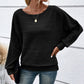⏰Women's Soft Solid Batwing Sleeve Pullover Long Sleeve Top