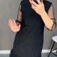🔥Round neck dresses with plain rhinestones for women