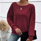 ⏰Women's Soft Solid Batwing Sleeve Pullover Long Sleeve Top