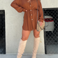 🔥Women's Solid Color Long Sleeve Shirt Dress