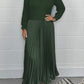 ⏳Time-limited Special⏰Women's Solid Color Long Sleeve Jumper & Pleated Bottom Dress