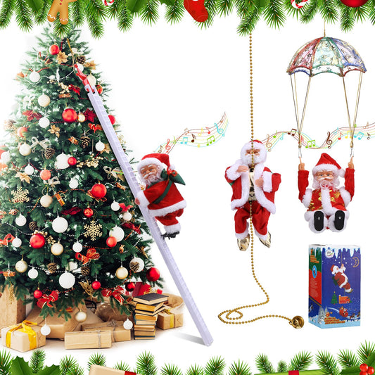 🔥Christmas Big Sale🔥Electric Chimney Climbing Santa Claus Musical Toys