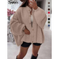 Chic Women's Round-Neck Sweater Coat