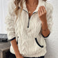 Half-Zip Fuzzy Pocket Sweatshirt