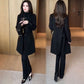 ⏳Time-limited 50% OFF⏰Women's Elegant Black Striped Coat