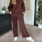 🔥New Arrival 50% Off-Women's Color-Block Sweatshirt & Wide-Leg Lounge Pants Set