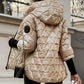 ✨Women's Hooded Patchwork Cotton Jacket – Retro Color-Block Warmth for Autumn & Winter
