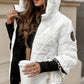 ✨Women's Hooded Patchwork Cotton Jacket – Retro Color-Block Warmth for Autumn & Winter