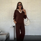 🍂Women's Long Sleeve Lapel Top & Pants Set – Versatile Style, Fits Work Meetings & Weekend Gatherings